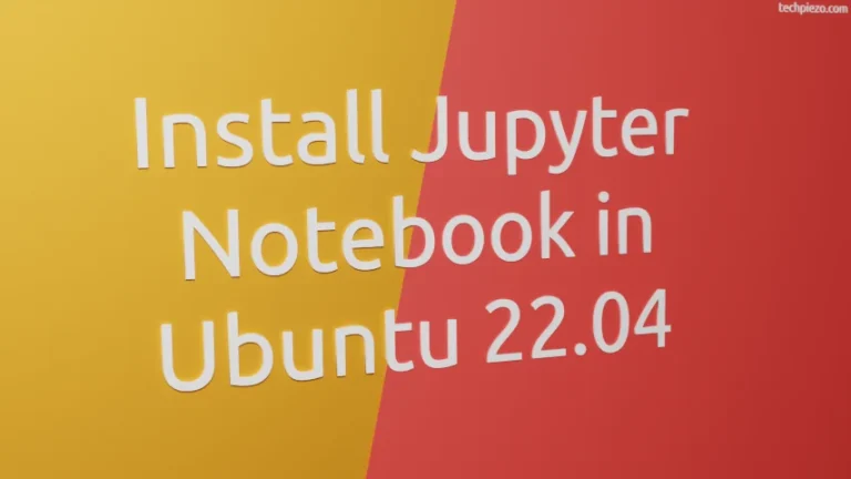 Install Jupyter Notebook for Python in Ubuntu 22.04