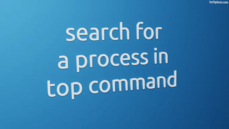 search for a process in top command