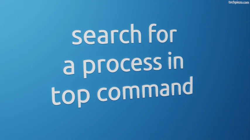 search for a process in top command