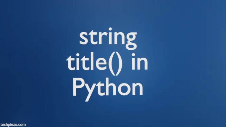 string title() in Python