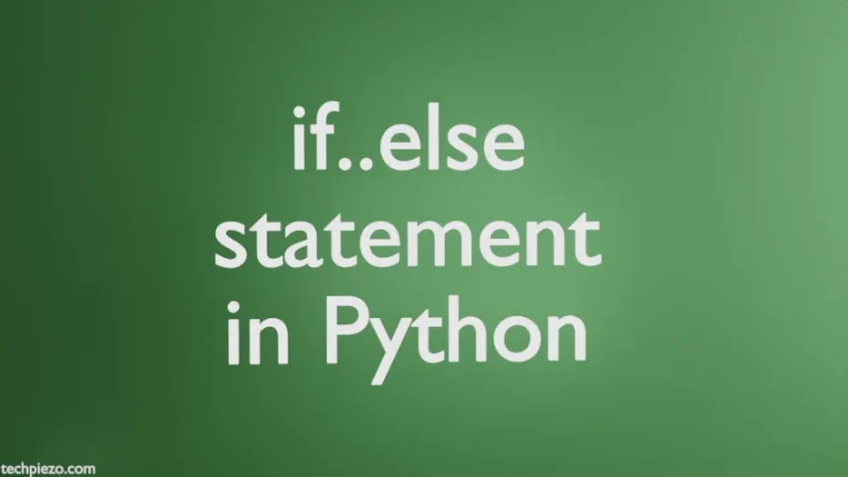 if..else statement in Python