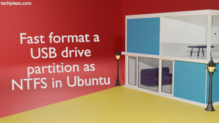 Fast format a USB drive partition as NTFS in Ubuntu