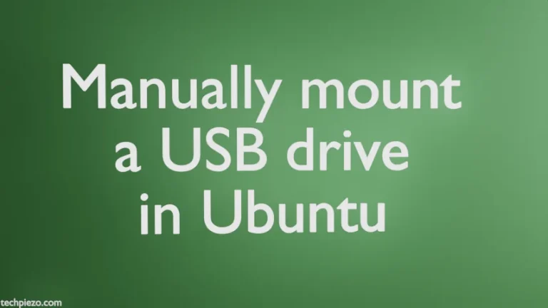Manually mount a USB drive in Ubuntu