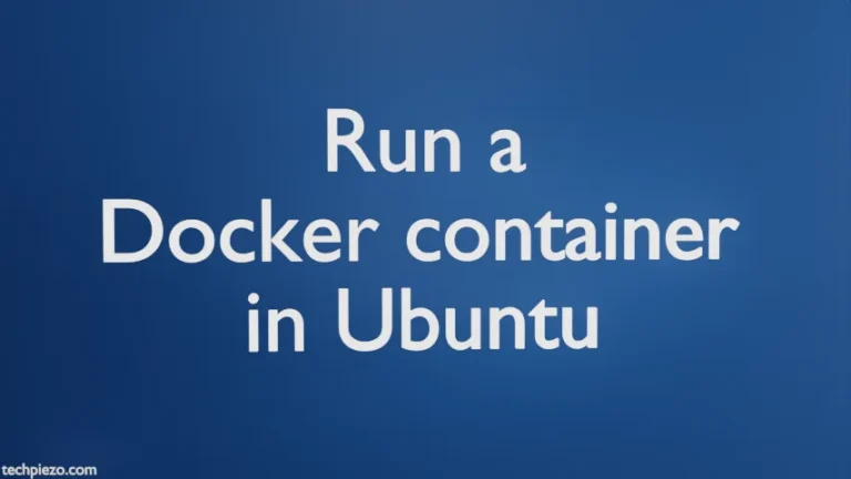 Run a Docker container in Ubuntu