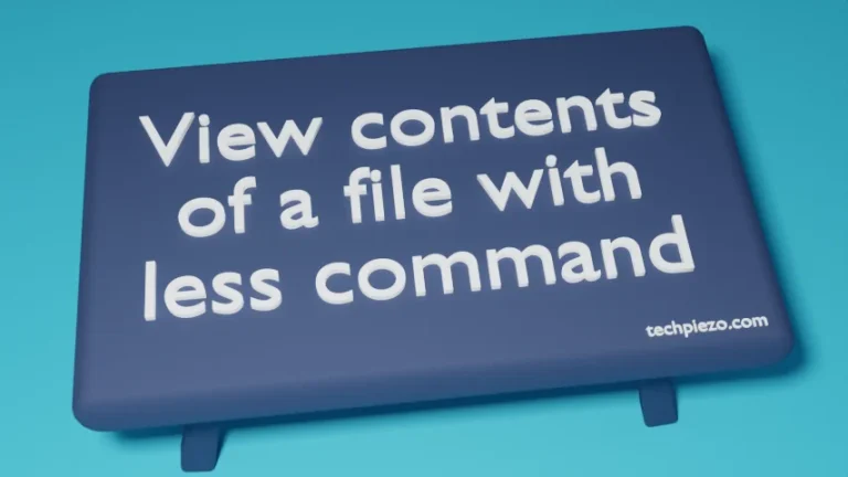 View contents of a file with less command in Linux