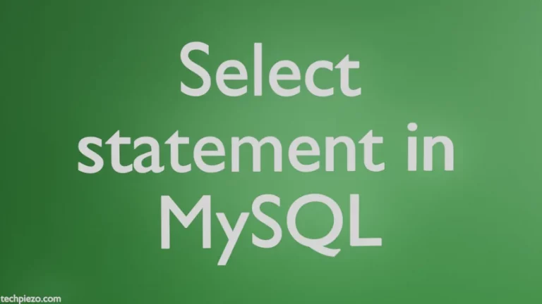 Select Statement in MySQL