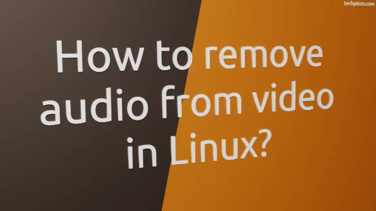How to remove audio from video in Linux